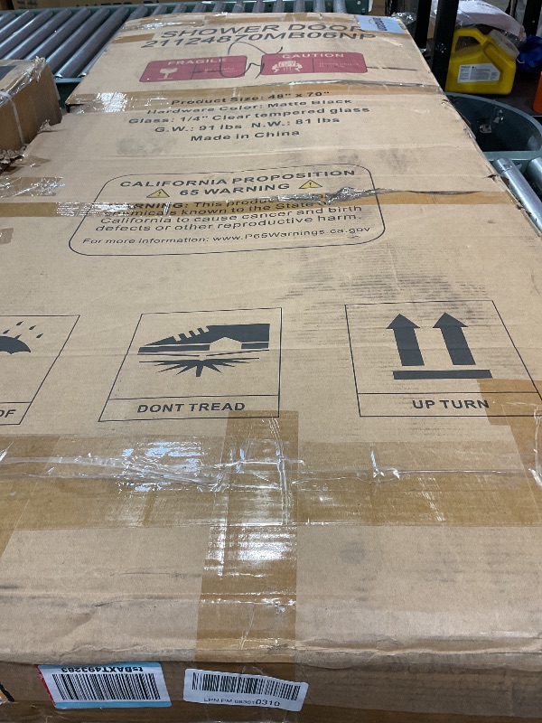Photo 1 of ***USED/POSSIBLY MODIFIED ***ACE DECOR 44-48" W x 70" H Semi-Frameless Shower Door, Double Sliding Shower Door with 1/4" (6mm) Clear SGCC Tempered Glass, Matte Black Finish Shower Doors, Reversible Installation
