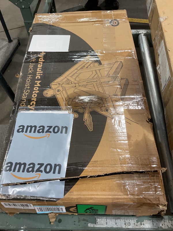 Photo 1 of ***UNKNOWN MISSING OR DAMAGED PIECES**** VIVOHOME 1500 LBS Hydraulic Motorcycle Lift Jack, Heavy-Duty Steel ATV Lift Stand with Wheels & Handle, for Motorcycles, Dirt Bikes, ATVs (Red)