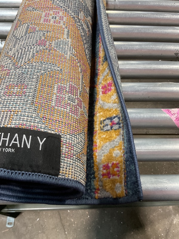 Photo 1 of ***USED***JONATHAN Y Boho Vintage Blue/Multi Indoor Area Rug, 8x10, Bohemian Flair Medallion, Floral Easy-Cleaning High Traffic for Living Room, Bedroom, Kitchen, Pet-Friendly, Non-Shedding (BMF106A-8)