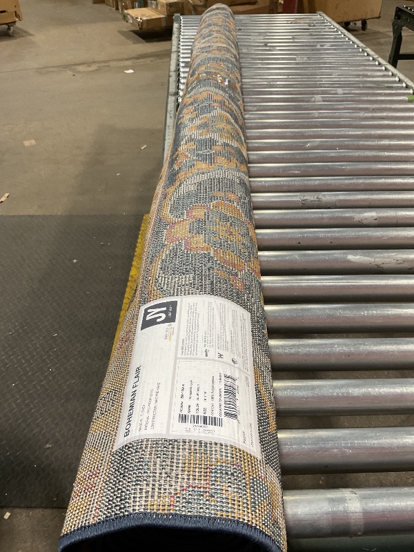 Photo 1 of ***USED***JONATHAN Y Boho Vintage Blue/Multi Indoor Area Rug, 8x10, Bohemian Flair Medallion, Floral Easy-Cleaning High Traffic for Living Room, Bedroom, Kitchen, Pet-Friendly, Non-Shedding (BMF106A-8)