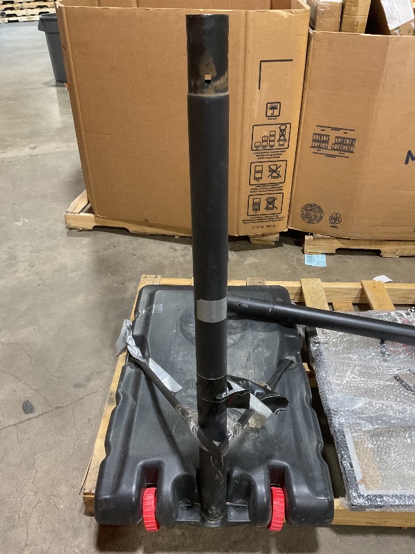 Photo 1 of ***USED/UNKNOWN MISSING HARDWARE***VISVEIL Basketball Hoop,Portable Basketball Hoop System for Outdoor, Adjustable Height 5.7-10ft 45in Backboard Basketball Goal for Kids Teen and Adult-Jet Black