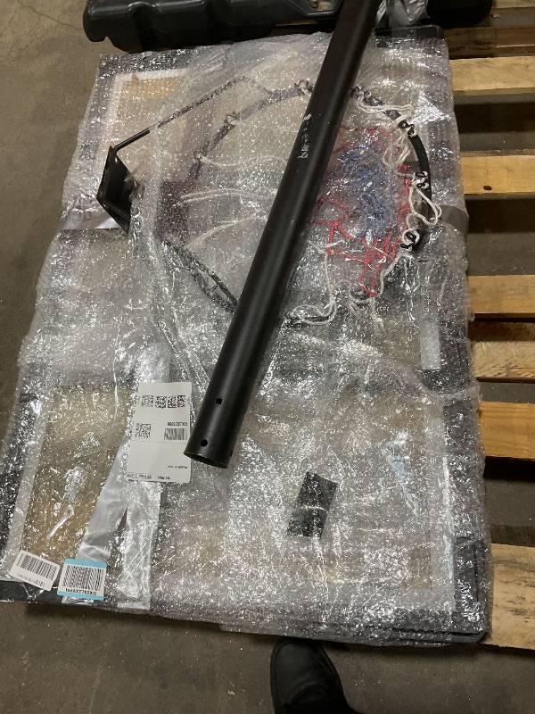 Photo 1 of ***USED/UNKNOWN MISSING HARDWARE***VISVEIL Basketball Hoop,Portable Basketball Hoop System for Outdoor, Adjustable Height 5.7-10ft 45in Backboard Basketball Goal for Kids Teen and Adult-Jet Black