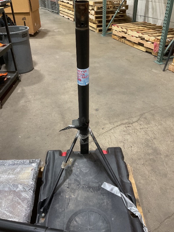 Photo 1 of ***USED/UNKNOWN MISSING HARDWARE***VISVEIL Basketball Hoop,Portable Basketball Hoop System for Outdoor, Adjustable Height 5.7-10ft 45in Backboard Basketball Goal for Kids Teen and Adult-Jet Black