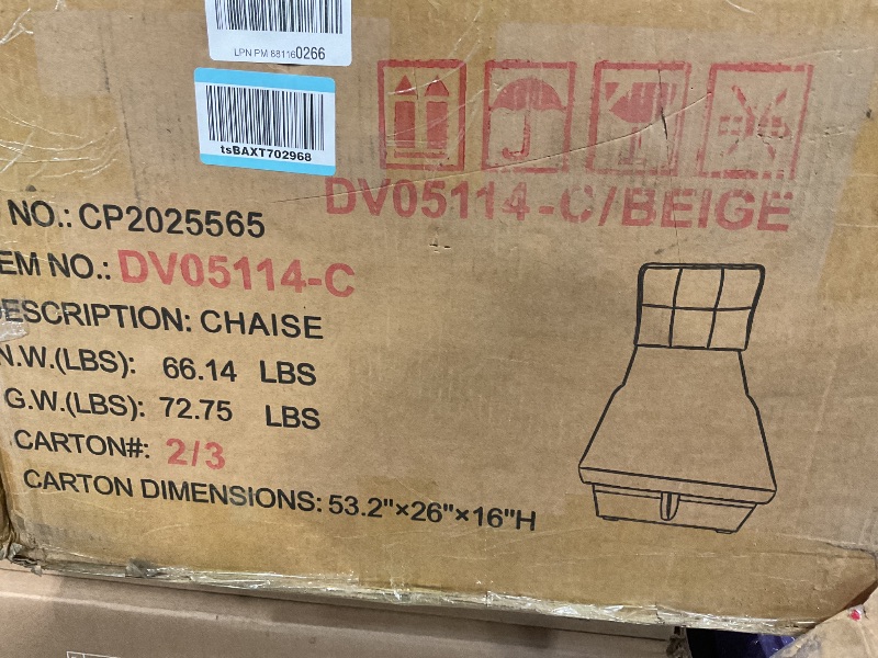 Photo 1 of **MISSING OTHER SECTION***Acosure 82" L-Shape Convertible Sleeper Sectional Sofa with Storage Chaise and Pull-Out Bed,Modular Corner Couch Lounge,w/Removable 3 Back Cushions and Armrest,for Home Furniture,Beige