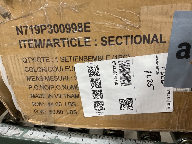 Photo 1 of Ball & Cast L-Shape Sectional Couch with Storage Ottoman,105" Couches for Living Room W/ 2 Pillows & Cup Holders,6 Seat Velvet Sleeper Sofa W/Reversible Chaise,Comfy Couches for Apartment,Gray