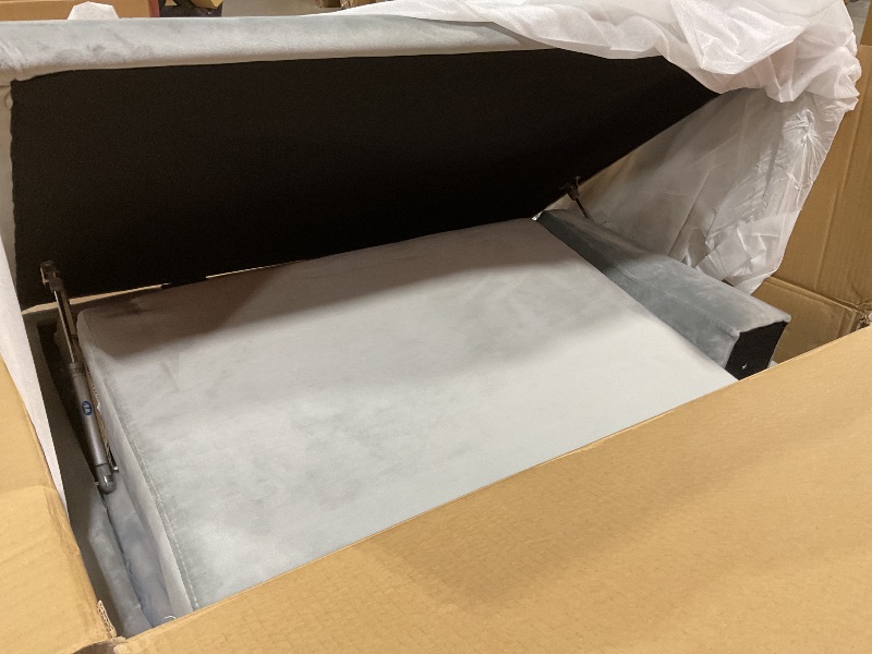 Photo 1 of Ball & Cast L-Shape Sectional Couch with Storage Ottoman,105" Couches for Living Room W/ 2 Pillows & Cup Holders,6 Seat Velvet Sleeper Sofa W/Reversible Chaise,Comfy Couches for Apartment,Gray