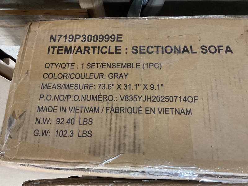 Photo 1 of Ball & Cast L-Shape Sectional Couch with Storage Ottoman,105" Couches for Living Room W/ 2 Pillows & Cup Holders,6 Seat Velvet Sleeper Sofa W/Reversible Chaise,Comfy Couches for Apartment,Gray