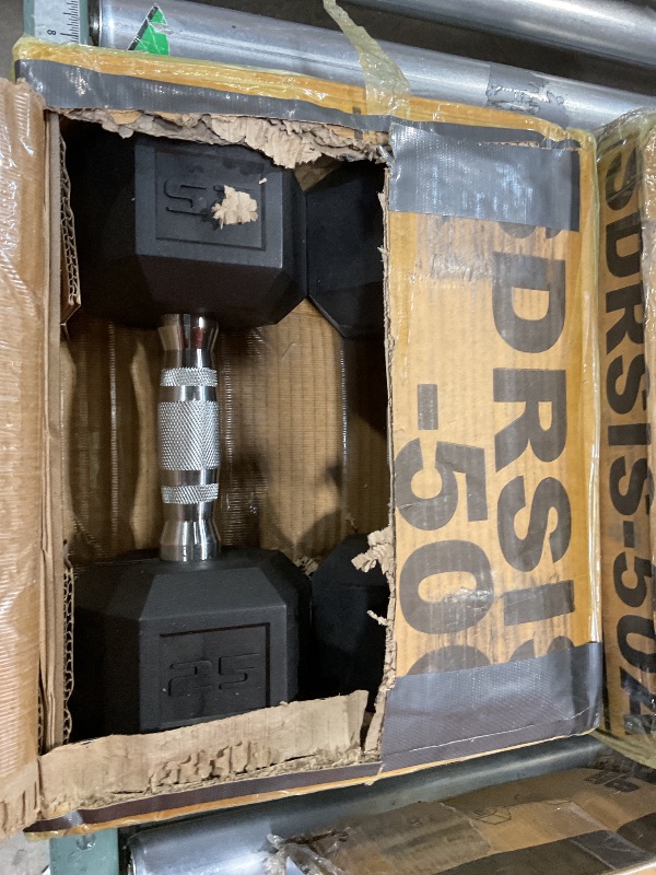 Photo 1 of ***NO RACK/WEIGHTS ONLY***Barbell 210 LB Rubber Coated Hex Dumbbell Hand Weight Set with Vertical Black Rack | Chrome Handles