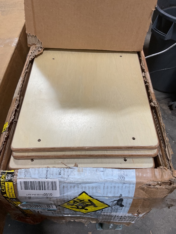 Photo 1 of ***MAJOR DAMAGE ***Contender Extra Large Folding Mobile Storage Organizer for Daycare Classroom Preschool, Wood Furniture on Rolling Casters with 4 Shelves for Toys, Puzzles, Books