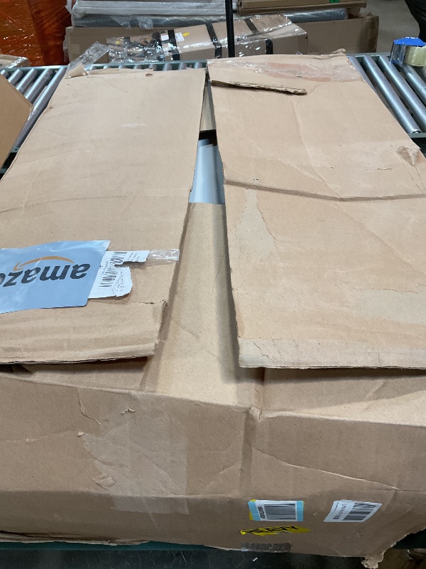 Photo 1 of ***MISSING ASSEMBLY PIECES*** Keter Storage Cabinet with Doors and Shelves for Laundry Room, Garage, Bathroom Accessories, Closet and Home Organization, White & Grey