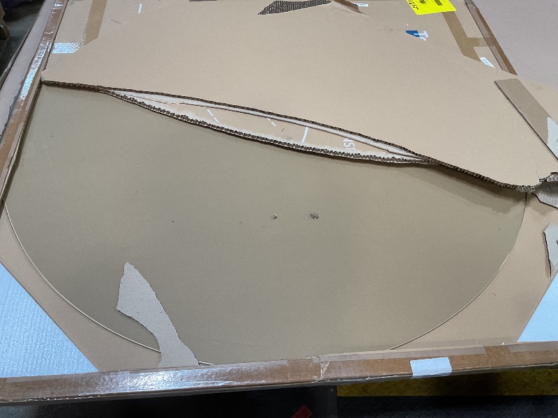 Photo 1 of [Tempered Glass] 55" x 55" Round Glass Chair Mat, Heavy Duty Hard Floor Mat with Round Corner and Polished Edge, Office Chair Mat for Carpet Office Home Hardwood Floor Desk