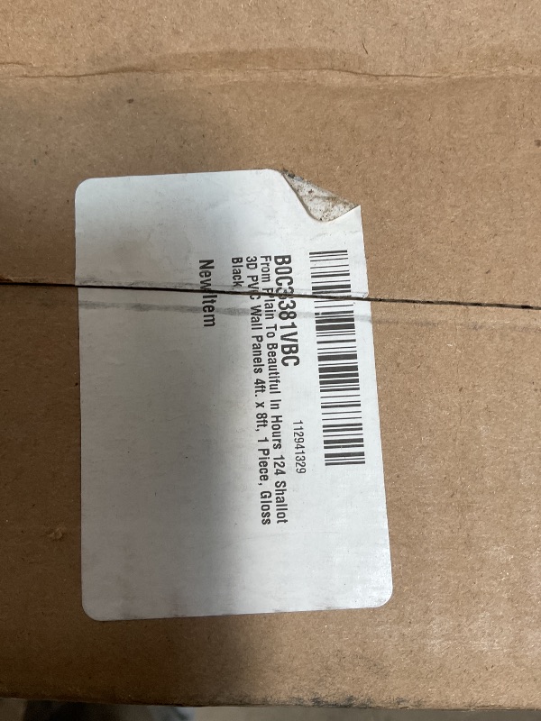 Photo 1 of ***has a scratch*** From Plain To Beautiful In Hours 124 Shallot 3D PVC Wall Panels 4ft. x 8ft. (Covers/ 32 sq. ft.), 1 Piece, Gloss Black