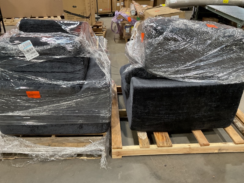 Photo 1 of ***MISSING ONE OTTOMAN/USED***Vamcheer Modular Sectional Cloud Couch - Utra Soft U Shaped Couch with 2 Movable Ottoman, Deep Seat Boneless Couches for Living Room Bedroom, No Assembly Required, Black