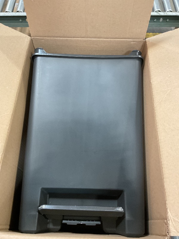 Photo 1 of ***NO LID***Rubbermaid Premier Series II Step-On Trash Can for Home and Kitchen, with Lid Lock and Slow Close, 12.4 Gallon, Charcoal, for Home/Kitchen/Garage/Apartment/Office