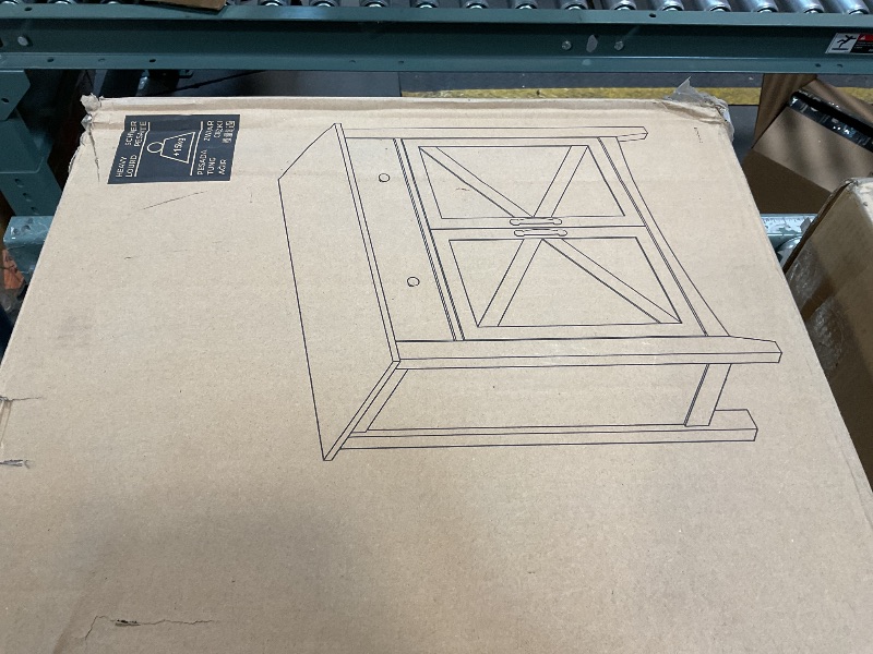 Photo 1 of ***FOR PARTS ONLY /HAS DOUBLE ASSEMBLY PIECES*** VASAGLE LIRY Collection - Buffet Cabinet, Coffee Bar Cabinet with a Drawer, Adjustable Shelf, Sideboard Storage with Cable Hole, Drawer Divider, Rustic White and Honey Brown UBBK341W01