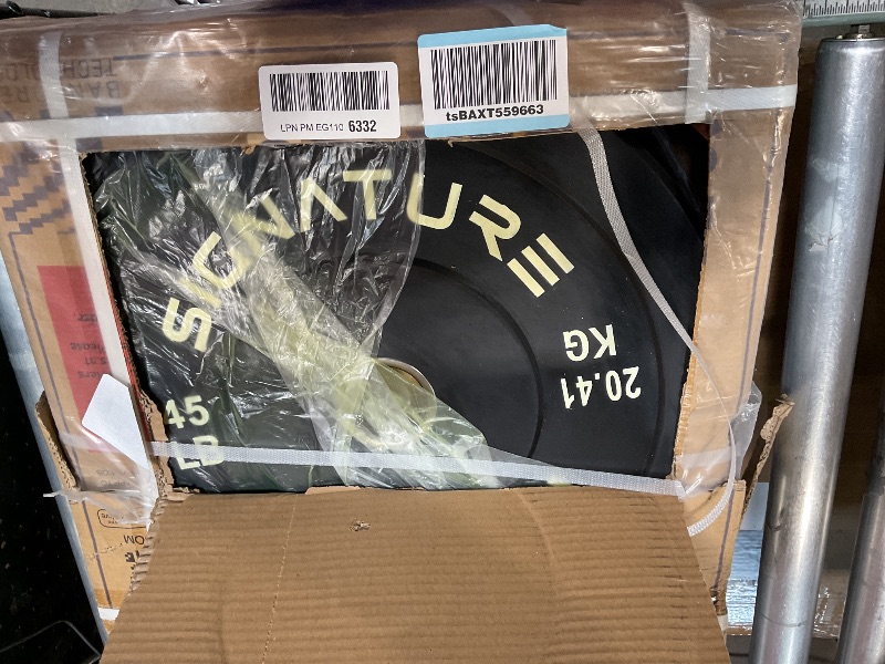 Photo 1 of ?45LB Single?2" Cast Iron Weight Plate | 45 LB Gym Plate with Silver Numbers | For Standard Barbell Bars & Home Fitness