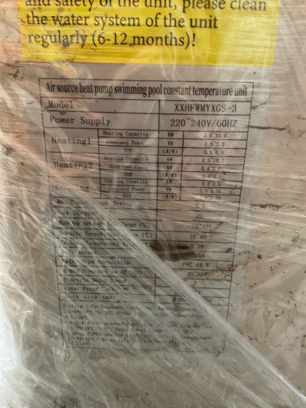 Photo 1 of ***USED, MISSING PARTS, MINOR DAMAGE, UNTESTED ***12,000 Gallon Electric Pool Heater, Suitable for Above Ground Pool Heaters, 50,000 BTU Pool Heat Pump, Supports WiFi Timer, Dual-Mode Heating and Cooling Pool Heater, 220V-240V