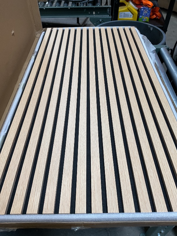 Photo 1 of ***POSSIBLY FOR PARTS UNKNOWN DAMAGES/ MISSING PIECES*** Art3d 2 Wood Slat Acoustic Panels for Wall and Ceiling - 3D Fluted Sound Absorbing Panel with Wood Finish - Oak
