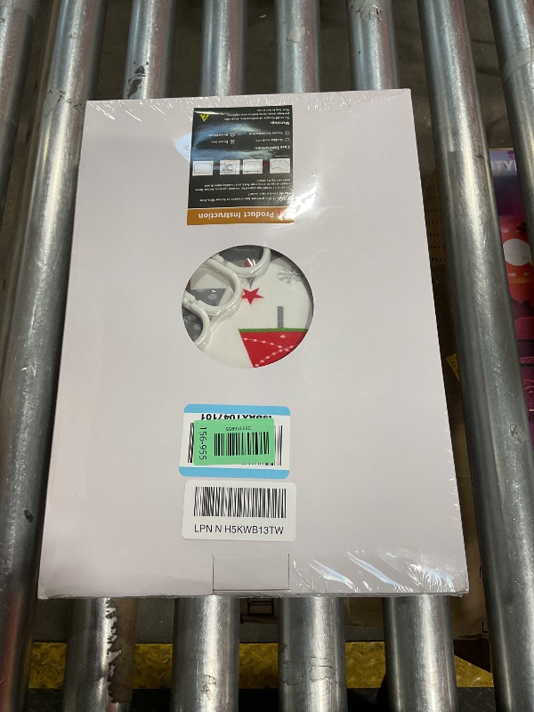 Photo 1 of ***COLOR FADING*** ArtSocket 4 Pcs Shower Curtain Set Christmas Trees Red Doodle Holly with Non-Slip Rugs Toilet Lid Cover and Bath Mat Bathroom Decor Set 72" x 72"