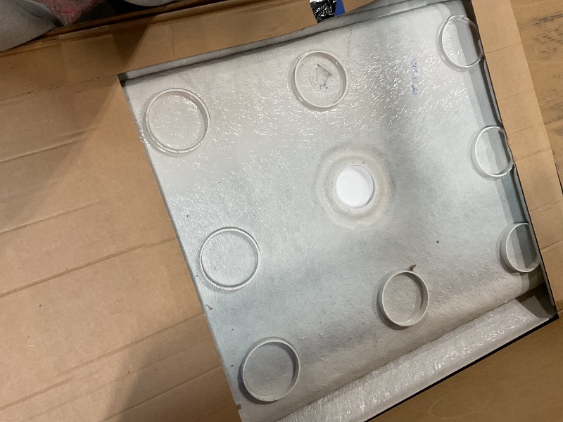 Photo 1 of **CORNERS HAVE DAMAGES (CHIPPED OFF PIECES)*** DreamLine SlimLine 32 in. D x 60 in. W x 2 3/4 in. H Center Drain Single Threshold Shower Base in White, DLT-1132600