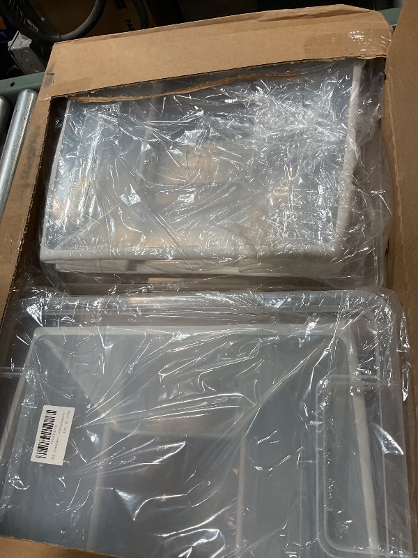 Photo 1 of Uyorm 56 Quart Ultra Latch Box Large Storage Bins Waterproof Utility Tote Organizing Container Box with Buckle Lid Collapsible Clear Plastic Storage Box for Clothes and Bedding Transparent