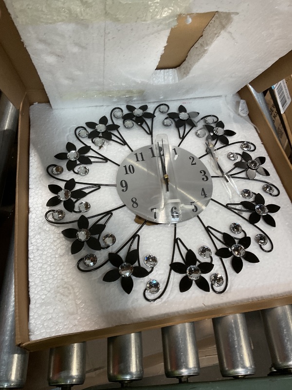 Photo 1 of ***FOR PARTS ONLY/ NON-FUNCTIONAL*** Wall Clock,Clock,Wall Clocks Battery Operated,Wall Clocks,Sparkling Wall Clock, Modern Metal Wall Clock Crystal Decor Silent Metal Wall Clock Decorative Wall Clock for Kitchen Wardrobe Office