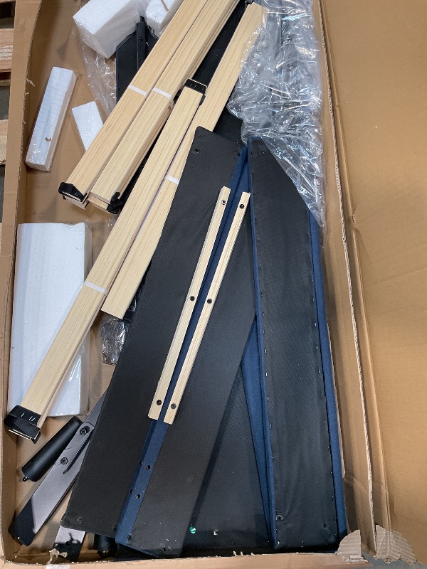 Photo 1 of ****MISSING HEADBOARD AND PRODUCT COLOR DIFFERS FROM STOCK PHOTO****Zinus Misty Upholstered Platform Bed Frame/Mattress Foundation/Wood Slat Support/No Box Spring Needed/Easy Assembly, Taupe, King