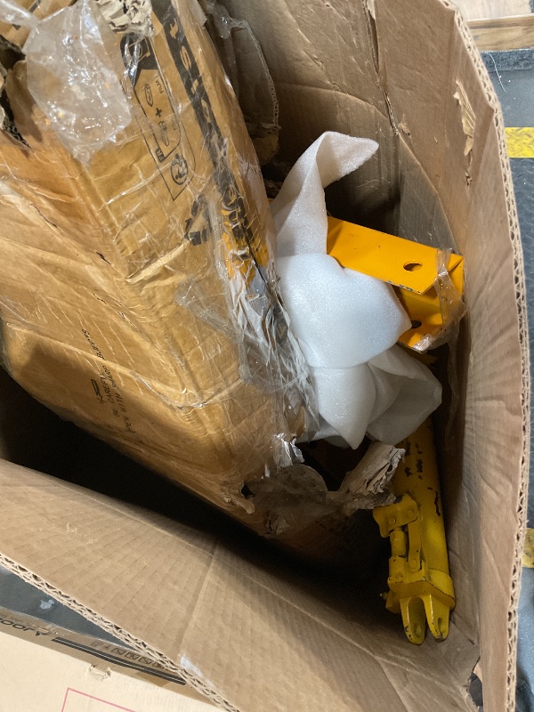 Photo 1 of 2 Ton Folding Hydraulic Engine Hoist with Load Leveler 4400 LBS Capacity Heavy Duty Cherry Picker 6 Swivel Wheels&Hydraulic Pump Adjustable Boom (0.5T-2T) for Garage Workshop Warehouse Yellow