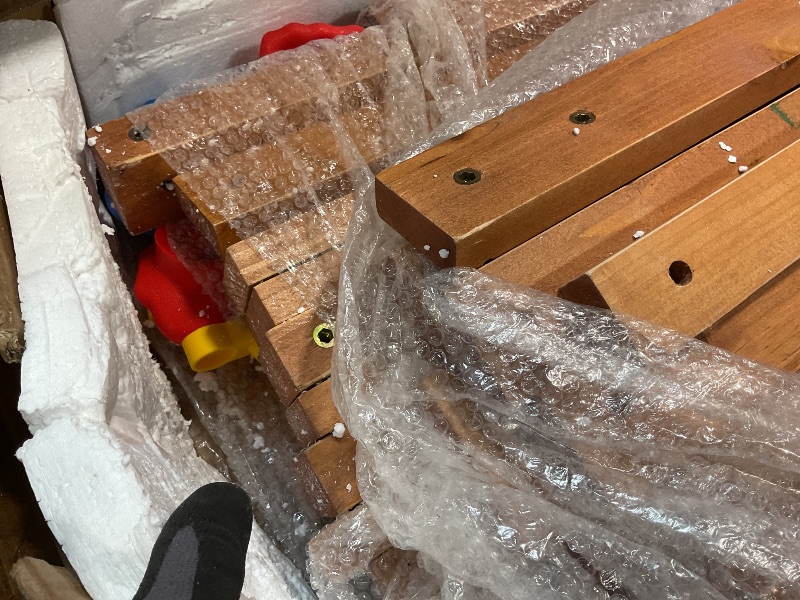 Photo 1 of **SCRAPES FROM TRANSPORT**GarveeLife Outdoor Wooden Playhouse with Climbing Wall, 2 Story Wooden Playhouse with Step Ladder, Elevated Modern Cedar Playhouses Kids