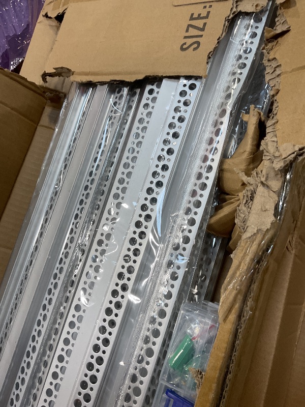 Photo 1 of **MINOR BEND DAMAGE**Glooglitter 20 Pack 6.6ft/ 2 Meter Plaster-in LED Channel Trimless Diffuser Channel Recessed Drywall Aluminum LED Profile with End Caps for Wall Drywall Ceiling (0.49 Inch Wide)