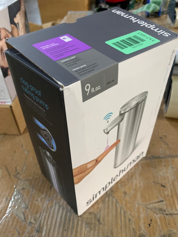 Photo 1 of ***(HEAVILY USED/ MINOR DAMAGE)***simplehuman 9 oz. Touch-Free Automatic Rechargeable Sensor Pump, Brushed Stainless Steel, New
