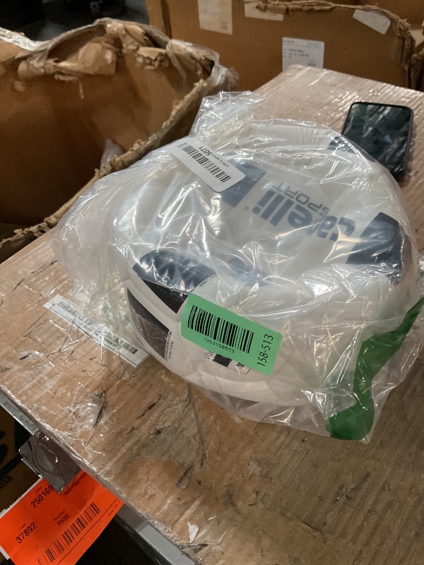 Photo 1 of * deflated*Capelli Sport Soccer Ball Size 5, 4-Cube Classic Team FIFA Basic Soccer Ball for Youth and Adult Players, Outdoor and Indoor Training, White/Black