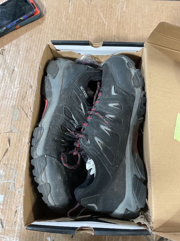 Photo 1 of * shoes are dirty *
SHULOOK Men's Waterproof Hiking Shoes Lightweight Anti Slip Outdoor Ankle Boots Breathable Hike Trekking Trails Shoe Black/Red 9.5
