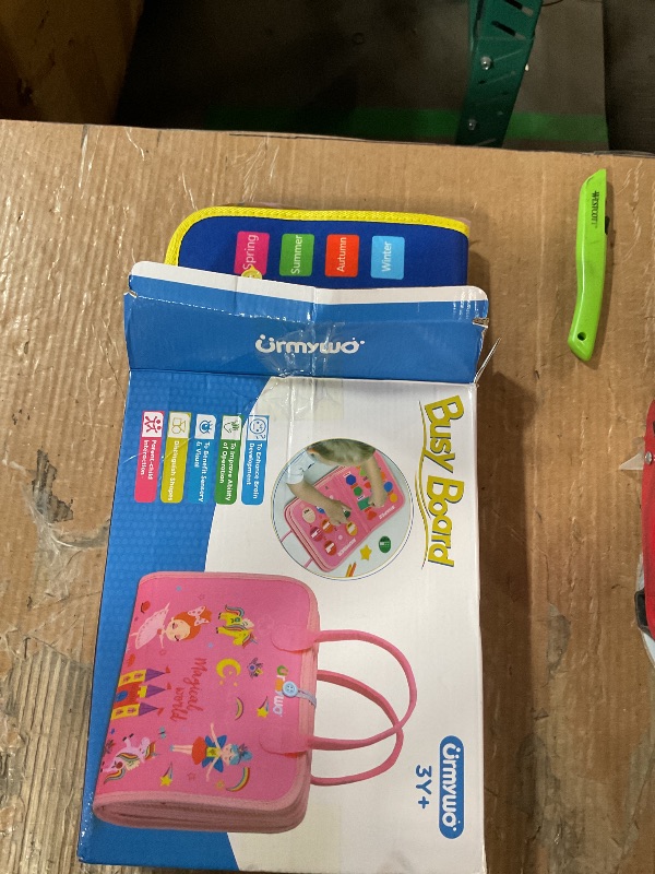 Photo 1 of (USED/FAIR) URMYWO Busy Board - Montessori Toys for 1 2 3 4 Year Old, Busy Book Toddler Activities with Fine Motor Skills, Autism Sensory Toys Gifts for Boys Girls, Travel Toys for Road Trip Plane Car