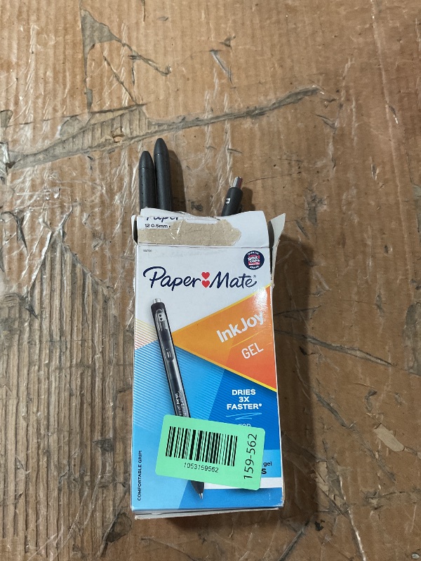 Photo 1 of * missing some pens *
Paper Mate InkJoy Gel Pen Fine Point Black Ink Pens 0.5mm Fine Tip Ergonomic Comfort Grip Box of 12