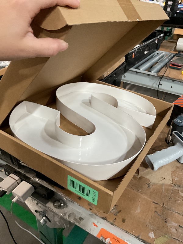 Photo 1 of ***(MINOR DAMAGE)***Mifoci 13.7" Fillable Paper Mache Cardboard Letter for Charcuterie Birthday Party and Anniversary Fillable Paper Mache Chocolate Candy Decoration(Letter S)