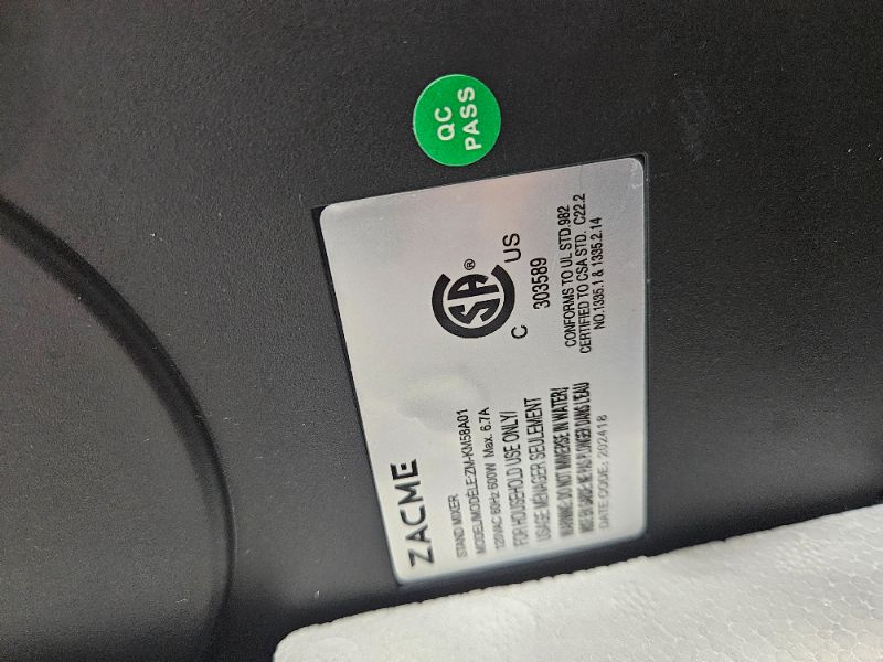 Photo 1 of ** For parts only ** ZACME Mixers Kitchen Electric Stand Mixer 5.5QT 600W, Aluminum die casting and Gears, Dual Cooling System, Low Noise, DC Motor, LED Display and Timing Function, Tilt-head Metal Food Mixer, Grey