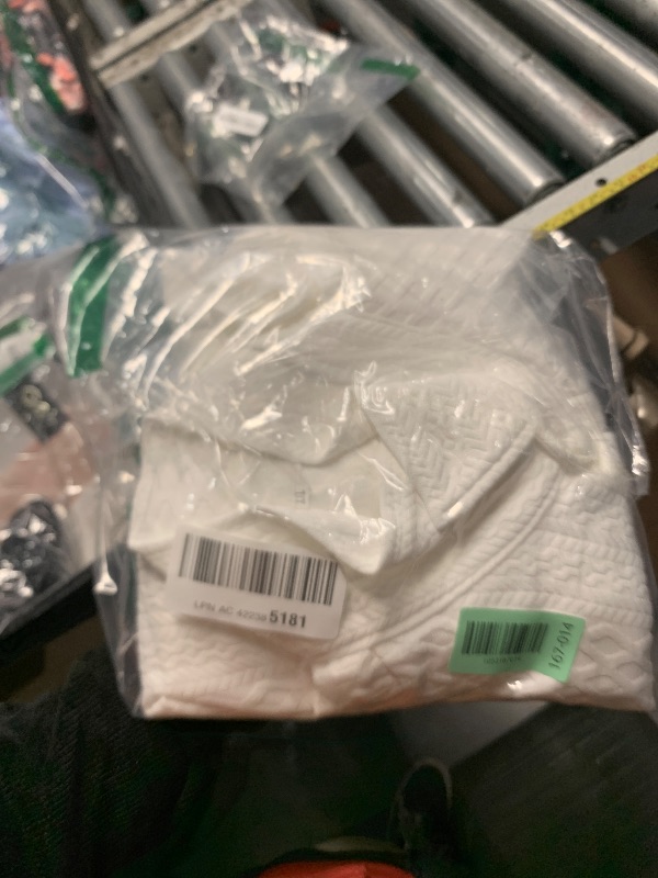 Photo 1 of ** PARTIAL SET ** GORGLITTER Men's 2 Piece Outfits Waffle Knit Button Down Shirt Top and Shorts Set White XX-Large