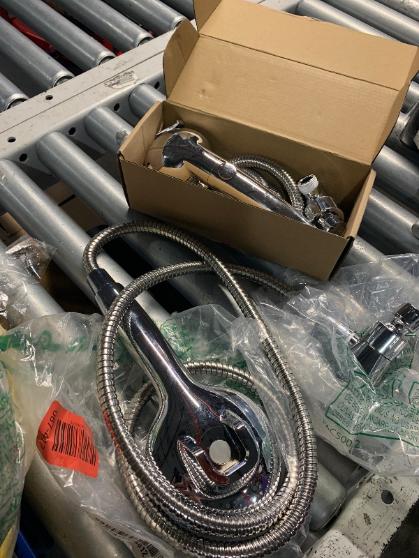 Photo 1 of ***(PARTS ONLY/MAJOR DAMAGE/ NON FUNCTIONAL)***High Pressure Handheld Shower Head with ON/OFF Pause Switch 3 Spray Modes Water Saving High Pressure Shower Heads,Detachable Showerhead Set Equipped with Stainless Steel Hose and Brackets