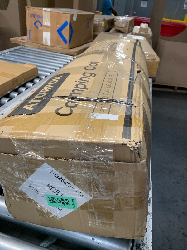 Photo 1 of ***(HEAVILY USED/ MINOR DAMAGE)***ATORPOK Camping Cot for Adults with Cushion Comfortable, Portable Folding Bed for Sleeping Supports 450 lbs (Gray)