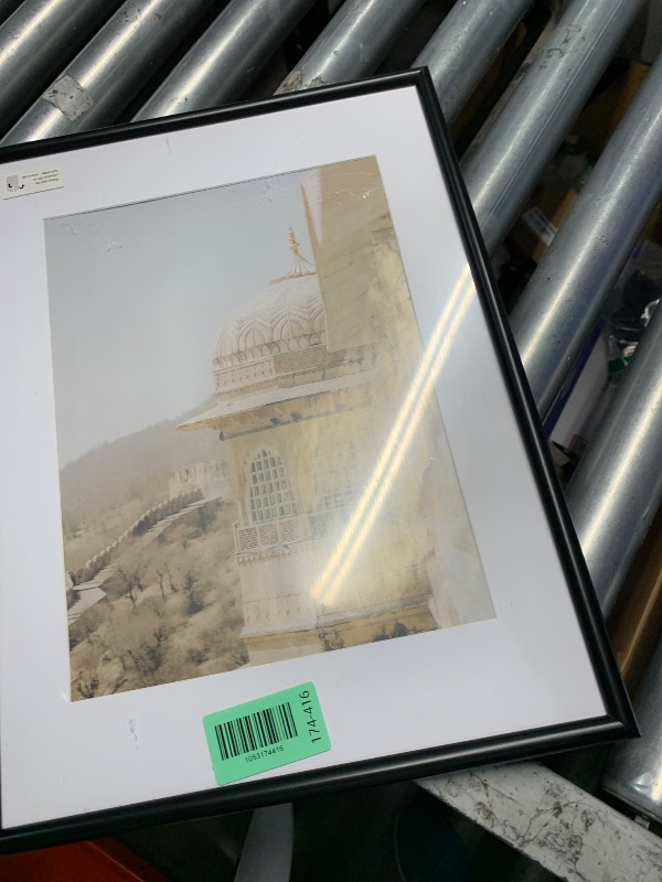 Photo 1 of **DAMAGED**FLYJOE 12x16 Picture Frame, Display Pictures 9x12 with Mat or 12x16 Without Mat, Wall Hanging Photo Frame, Black, 1 Pack