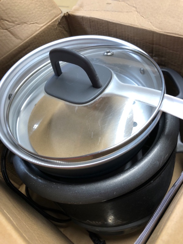Photo 1 of ***DAMAGED - SEE NOTES/PICTURES*** Aroma Housewares 6-Cup (Cooked) Pot-Style Rice Cooker and Food Steamer, Black ARC-743-1NGB