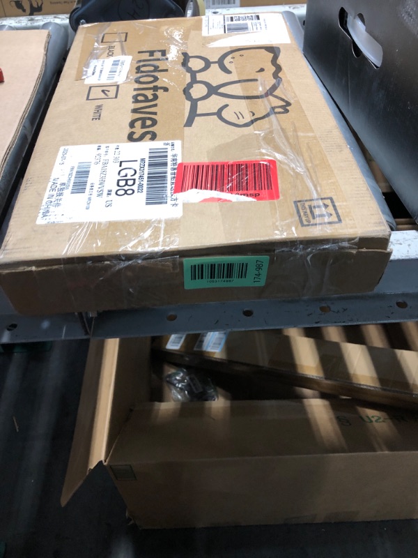 Photo 1 of (used/fair) (unknown missing items) Fldofaves Dog Gate - 18"-45" Adjustable Extra Wide Metal Baby Gate to Step Over, 10" Tall Small Pet Gate with 3 Extension Kits, Pressure Mounted for Doorways & Stairs