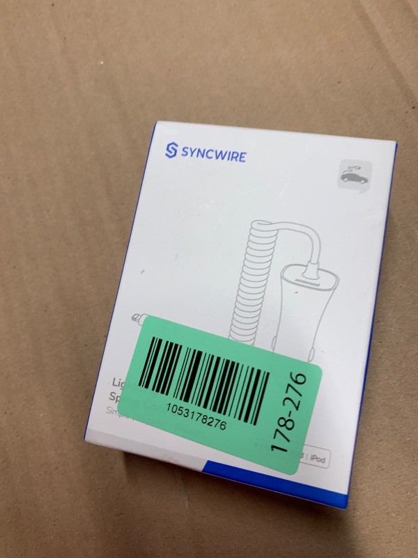 Photo 1 of [Apple MFi Certified] Syncwire iPhone Car Charger 32W Super Fast Car Charger iPhone Cigarette Lighter USB Car Adapter with Build-in 6.5FT Lightning Cable Coiled for Apple iPhone 14/13/12/11/Max, iPad