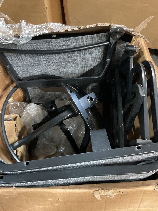 Photo 1 of ***PARTIAL SET - MISSING PIECES****
PRICE ADJUSTED, 2 CHAIRS ONLY** Pamapic 5-Piece Outdoor Dining Set, Patio Dining Set for 4, Outdoor Table and Chairs, All-Weather Outdoor Patio Set with Textilene Swivel Chairs for Garden, Poolside, Deck?Gray