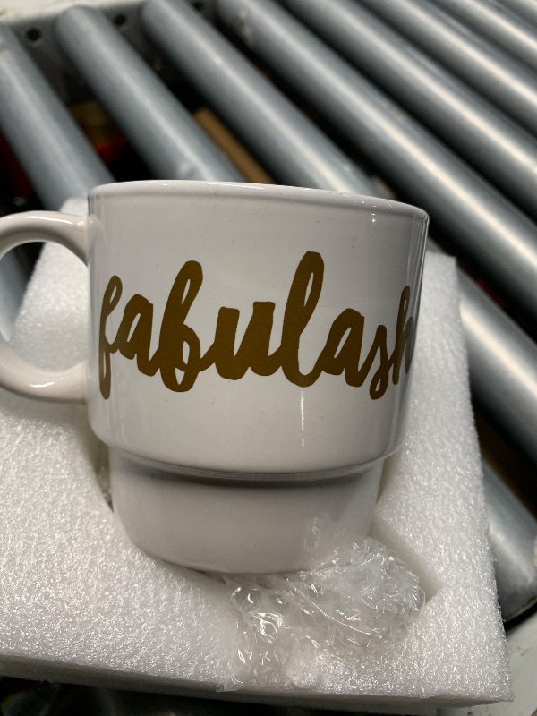 Photo 1 of (missing one)(please see all images) LAUCHUH Coffee Mug Set, Porcelain Stackable Coffee Mugs 