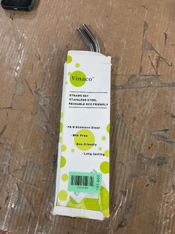 Photo 1 of * missing one straw in the cleaning brush *
Vinaco Stainless Steel Smoothie Straws, 0.4'' Extra Wide Reusable Metal Drinking Straws for Milkshake, Smoothie, Beverage, Set of 4 with 1 Cleaning Brush