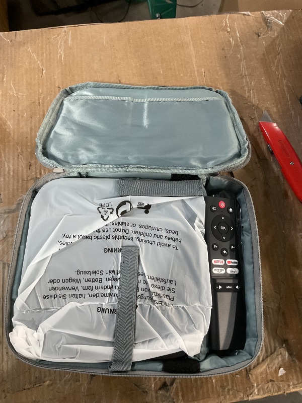 Photo 1 of [2025 Netflix-Licensed | 386+ Built-in Apps] DBPOWER E2 Smart Projector with WiFi and Bluetooth, Mini Projector 4K Support with Netflix, Youtube, Disney+, Hulu, Max, Crunchyroll w Portable Case