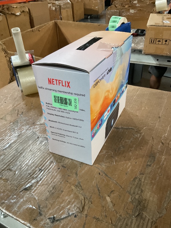 Photo 1 of [2025 Netflix-Licensed | 386+ Built-in Apps] DBPOWER E2 Smart Projector with WiFi and Bluetooth, Mini Projector 4K Support with Netflix, Youtube, Disney+, Hulu, Max, Crunchyroll w Portable Case