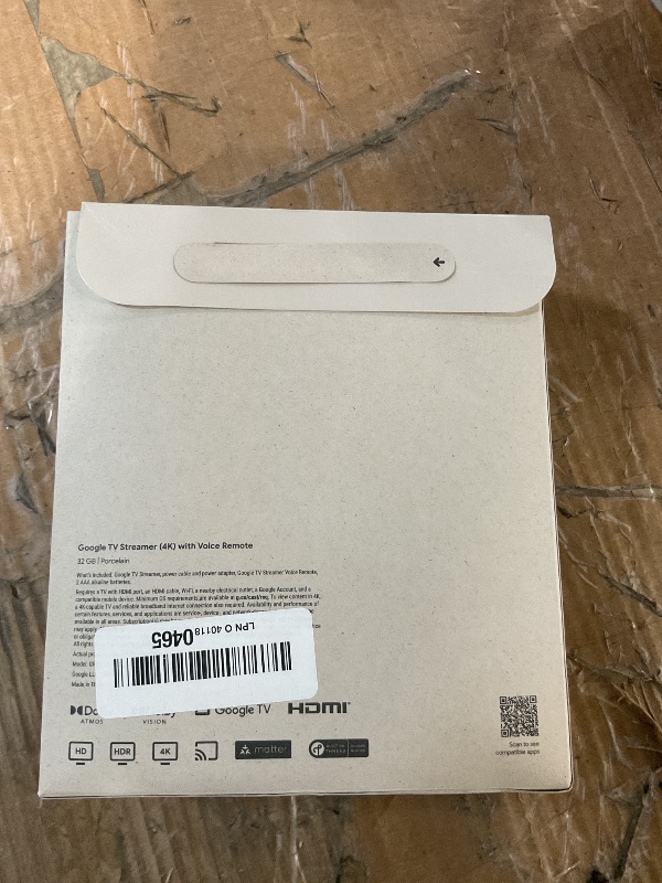 Photo 1 of * factory sealed *
Google TV Streamer 4K - Fast Streaming Entertainment on Your TV with Voice Search Remote - Watch Movies, Shows, Live TV, and Netflix in 4K HDR - Smart Home Control - 32 GB of Storage - Porcelain